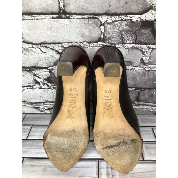 Mona Lisa Gray Blue Red Leather Pointed Toe Dress Heels Women’s Sz 37.5EU/7M US - Picture 11 of 16